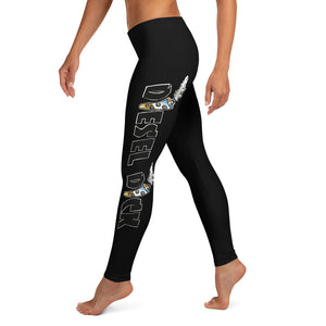 Diesel Dick Black Leggings with black lettering