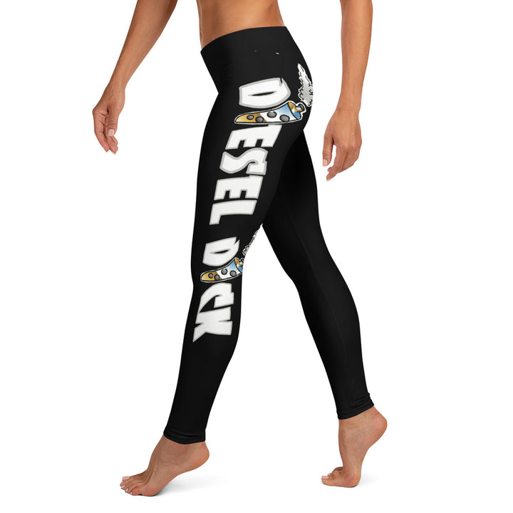 Diesel Dick Black Leggings with white lettering